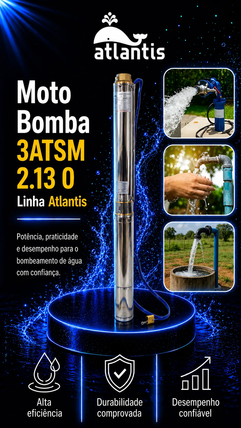 Motobomba Sumergible Palito 3 ATSM2/13
