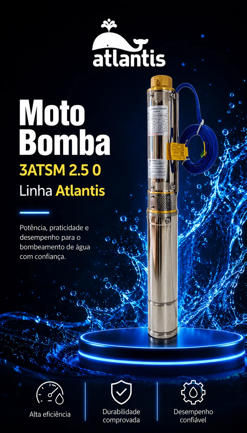 Motobomba Sumergible Palito 3 ATSM2/25