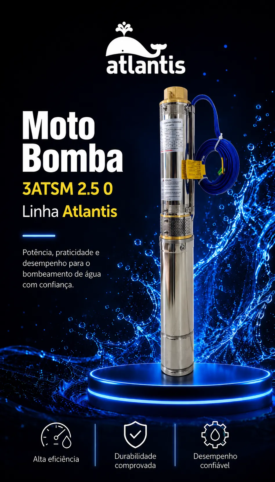 Motobomba Sumergible Palito 3 ATSM2/25