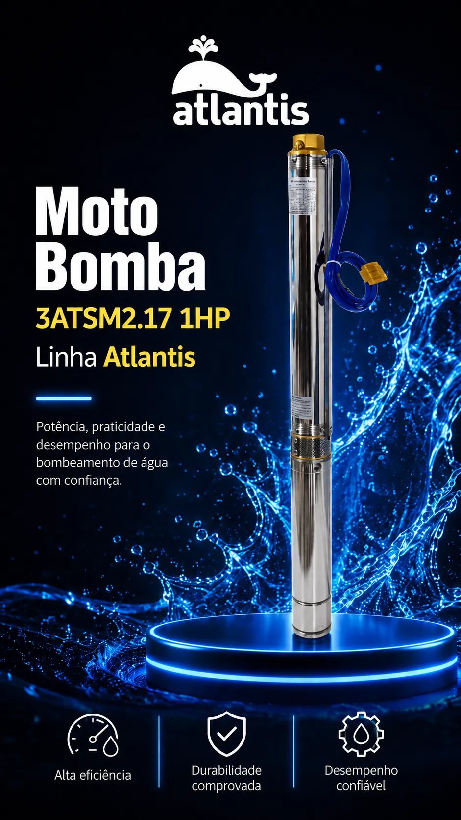 Motobomba Submersible Stick Pump 3 ATSM2/17