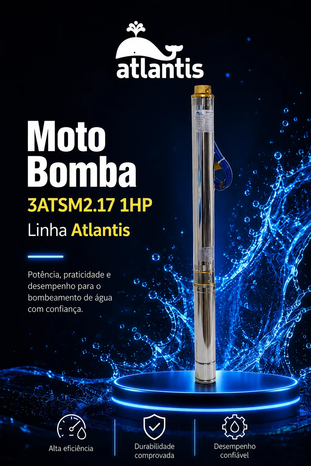 Motobomba Submersible Stick Pump 3 ATSM2/17
