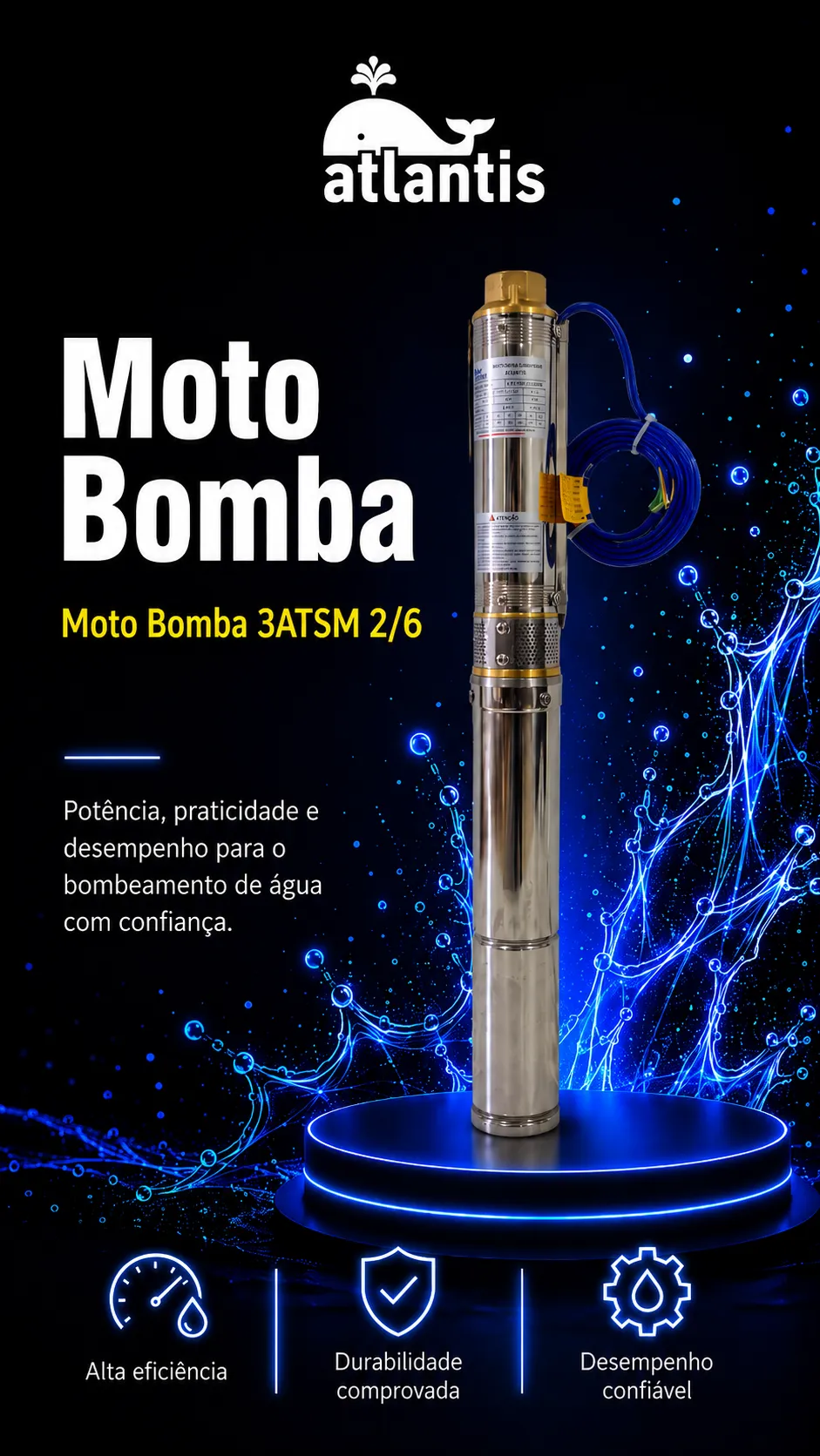 Motobomba Submersible Stick Pump 3 ATSM2/6