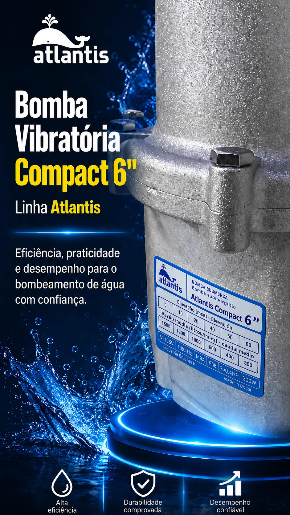 Compact 6" Submersible Vibratory Pump