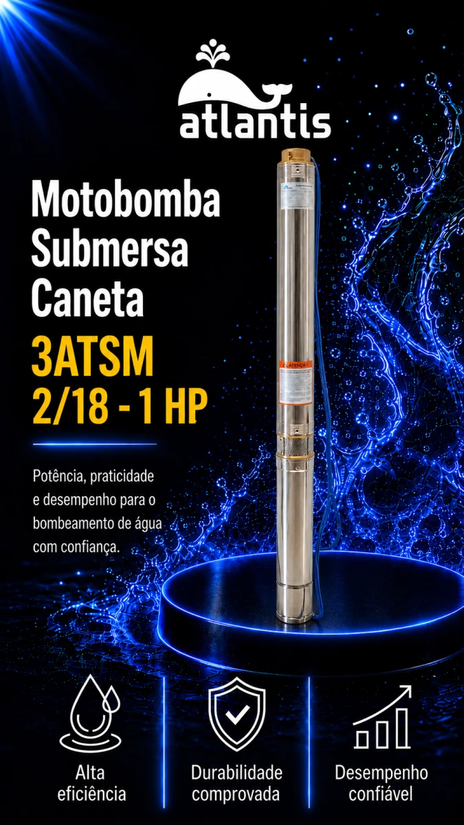 Motobomba Sumergible Palito 3ATSM 2/18 - 1 HP — Atlantis