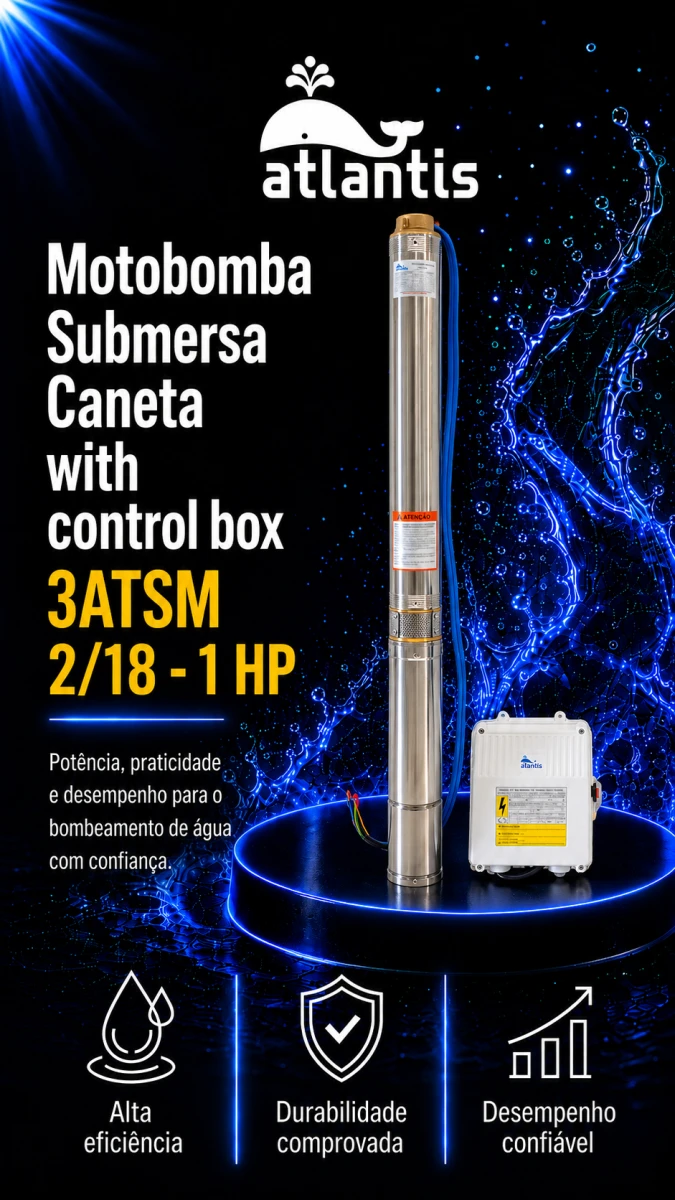 Submersible Stick Pump with control box 3ATSM 2/18 - 1 HP — Atlantis