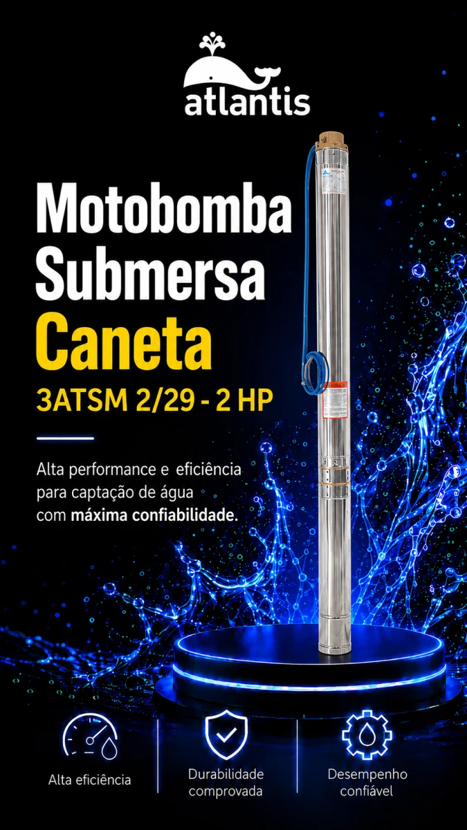 Motobomba Submersa Caneta 3ATSM 2/29 - 2 HP — Atlantis